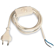 Cable con interruptor y clavija blanco ó negro (a elegir) para lámparas sobremesa GSC